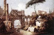 Giuseppe Zais, Ancient Ruins with a Great Arch and a Column